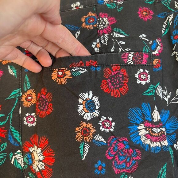 Yessica The Short Black Floral Print 100% Cotton Casual Shorts Size 10 - Picture 7 of 8